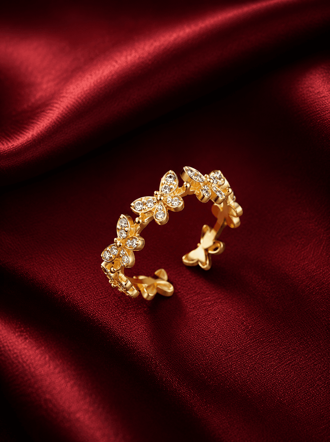 Fiorella Royale Ring — Anti-Tarnish Gold · Floral Crown Setting