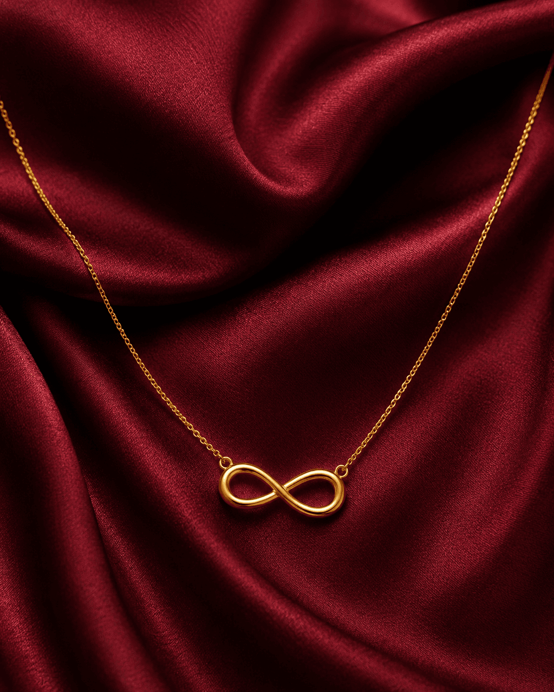 Infiniti Aurea Necklace — Anti-Tarnish Gold · Infinity Pendant