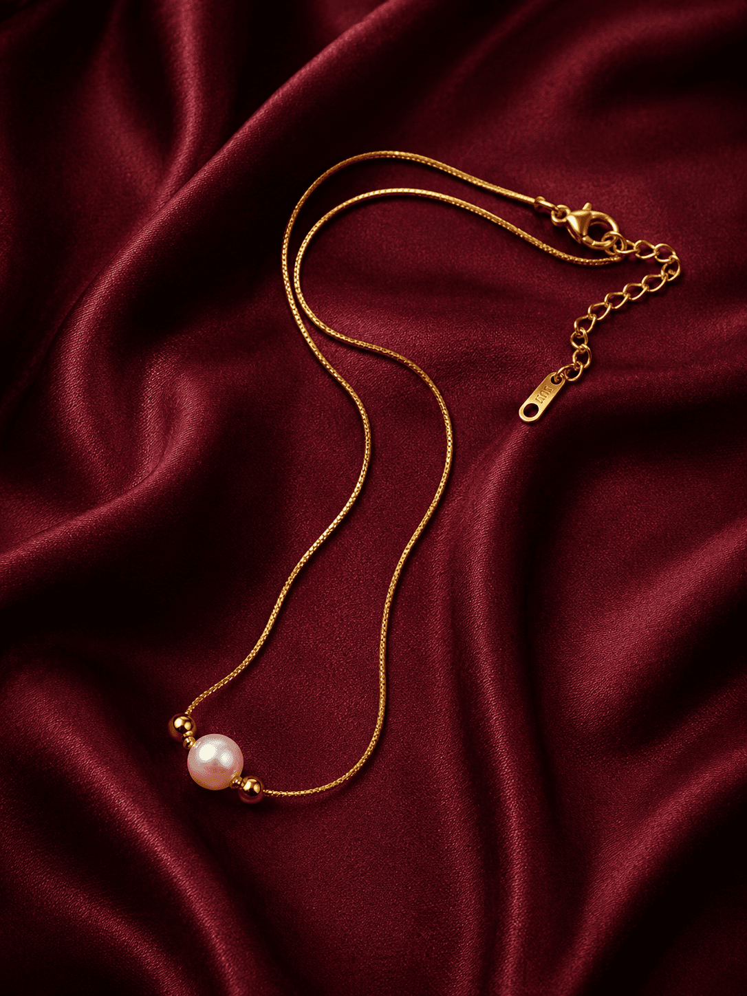 Perla Aurea Necklace — Anti-Tarnish Gold · Pearl Pendant